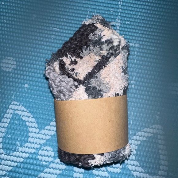 Black and Tan Handmade Cotton Multi Use Washcloth Set - Picture 3 of 4